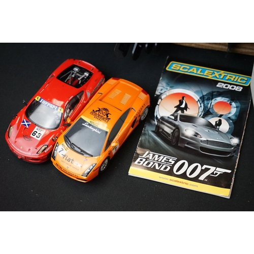 233 - Collection of Hornby Scalextric to include 6 x slot racing cars (Ferrari F430, Lamborghini Gallardo,... 