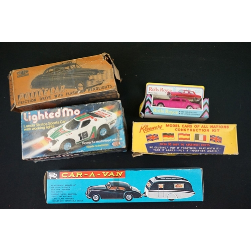 277 - 12 Boxed plastic and metal models to include Minister Deluxe in black, Friction Drive Rolls Royce Si... 