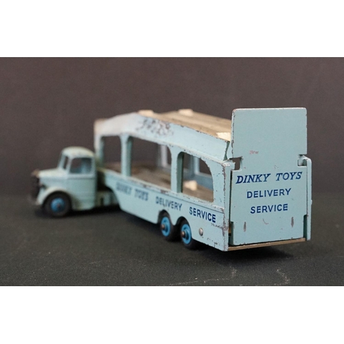 1263 - Six Mid 20th C play worn diecast models to include 5 x Dinky (582 Pullmore Transporter, 175 Hillman ... 