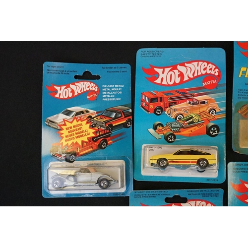 1265 - 15 Carded Mattel Hot Wheels diecast models from 1969 to 1982 to include Flying Colours, Workhorses e... 