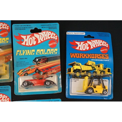 1265 - 15 Carded Mattel Hot Wheels diecast models from 1969 to 1982 to include Flying Colours, Workhorses e... 