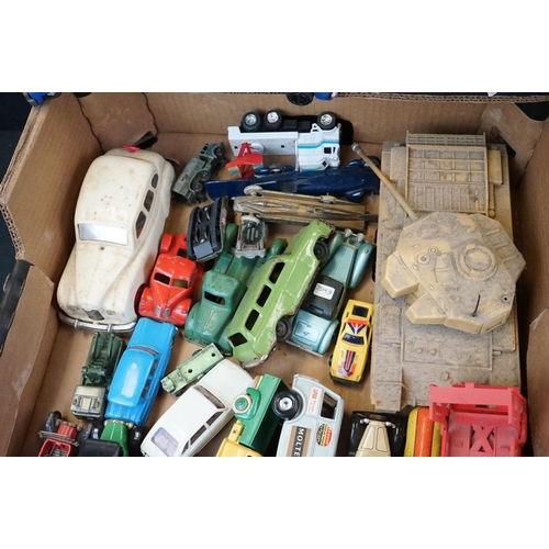 1270 - Collection of play worn mid 20th C onwards diecast, metal, plate and plastic models to include Relia... 