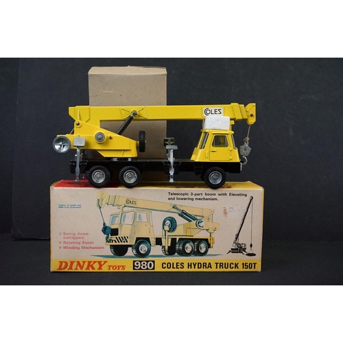 1275 - Six Boxed diecast models to include Dinky 980 Coles Hydra Truck 150T (with instructions, fading to b... 