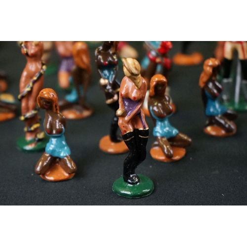 1368 - Collection of over 50 painted erotic figures, gd overall condition, unmarked, all on bases