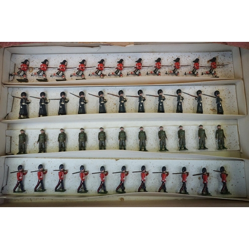 1373 - Boxed Britains Types of the Brirtish Army 93 metal figure set containing 4 x regiment sets (44 figur... 