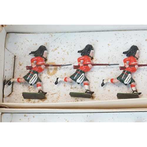 1373 - Boxed Britains Types of the Brirtish Army 93 metal figure set containing 4 x regiment sets (44 figur... 