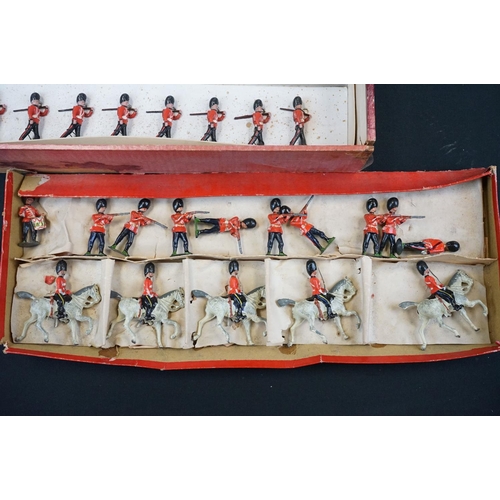 1373 - Boxed Britains Types of the Brirtish Army 93 metal figure set containing 4 x regiment sets (44 figur... 