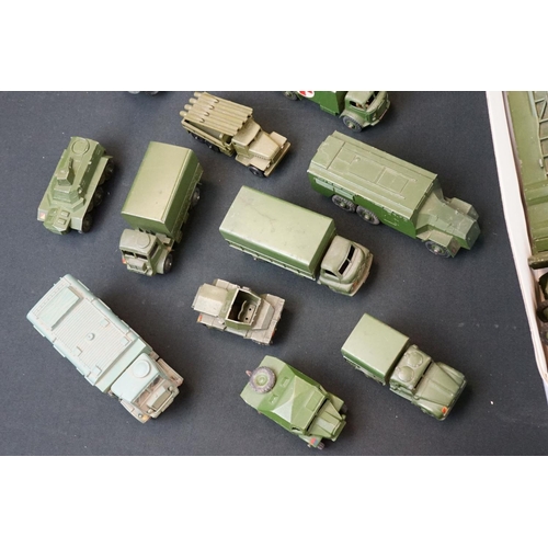 1285 - Around 34 military diecast models mainly featuring Dinky examples to include 3 x Tank Transporters, ... 