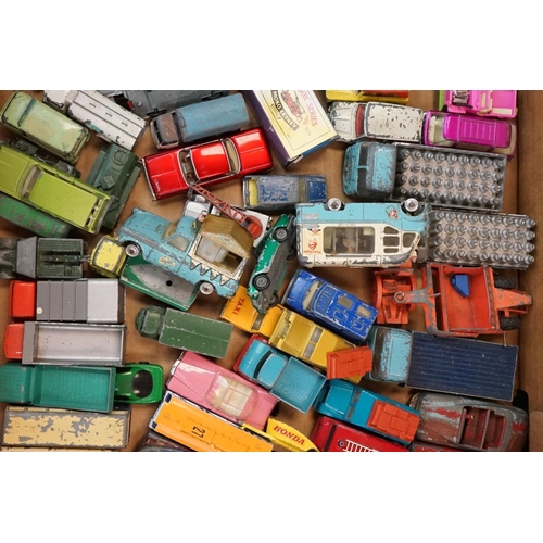 1289 - Around 60 heavily play worn 20th C onwards diecast models to include Corgi, Matchbox, Dinky, Spot On... 