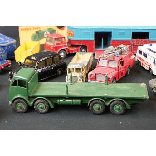 1293 - 15 play worn diecast models to include boxed Dinky 626 (poor box), Corgi, Budgie, etc