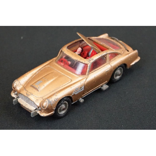 1295 - Seven original Corgi & Dinky play worn TV related diecast models to include James Bond 007 Aston Mar... 