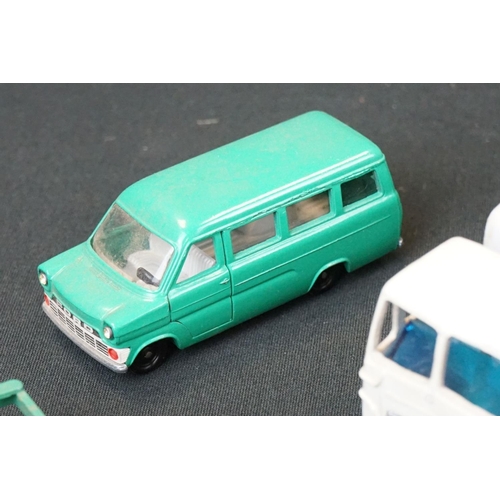 1296 - 10 Mid 20th C diecast / tin plate models to include Tekno 817 Lloyd in pink, Tekno Volvo 810 in grey... 