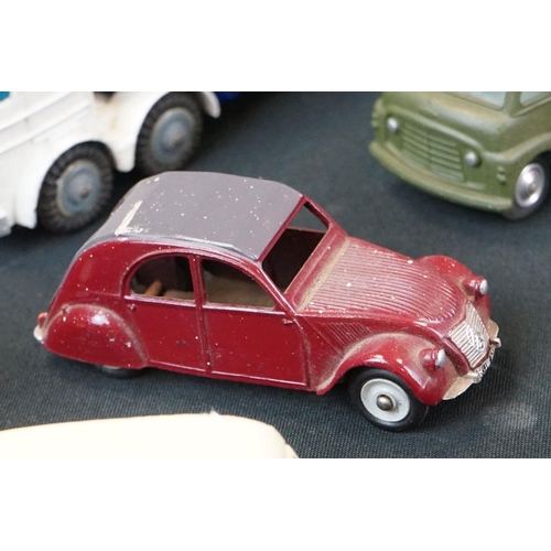 1296 - 10 Mid 20th C diecast / tin plate models to include Tekno 817 Lloyd in pink, Tekno Volvo 810 in grey... 