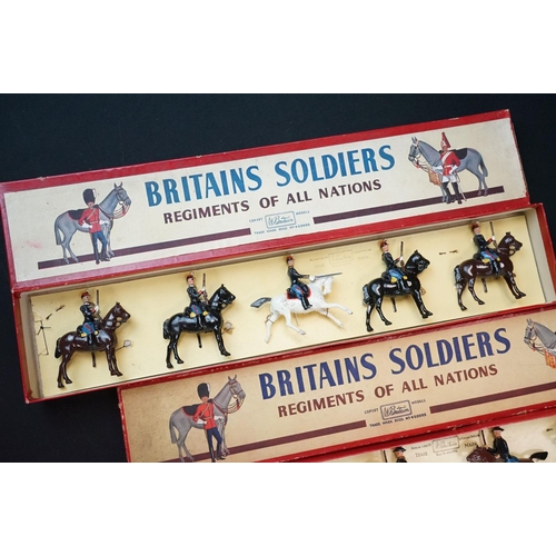 1380 - Four boxed Britains Soldiers Regiments of All Nations metal figure sets to include No 2056 American ... 