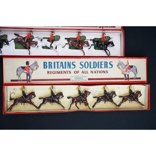 1380 - Four boxed Britains Soldiers Regiments of All Nations metal figure sets to include No 2056 American ... 