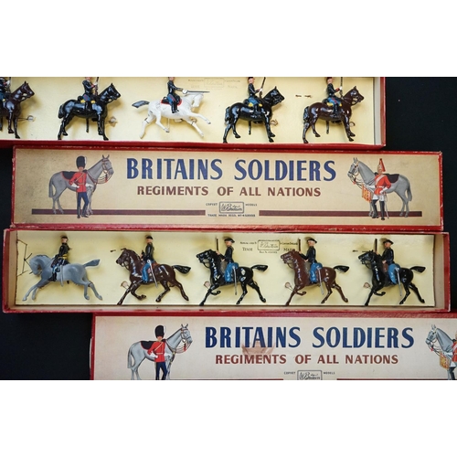 1380 - Four boxed Britains Soldiers Regiments of All Nations metal figure sets to include No 2056 American ... 