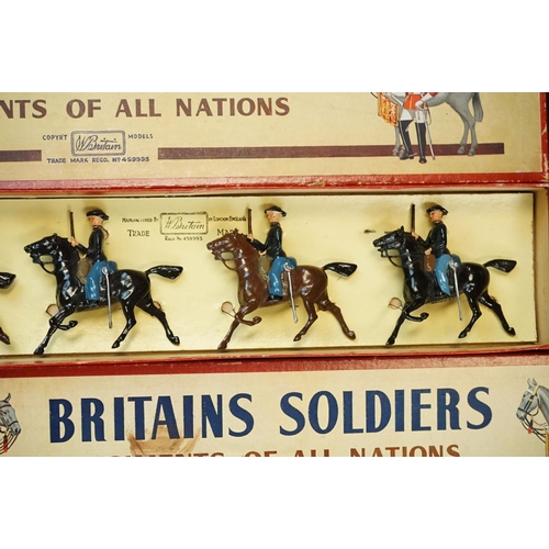 1380 - Four boxed Britains Soldiers Regiments of All Nations metal figure sets to include No 2056 American ... 