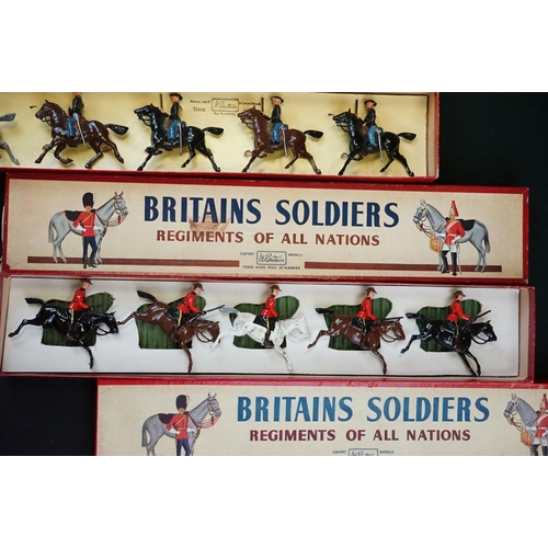 1380 - Four boxed Britains Soldiers Regiments of All Nations metal figure sets to include No 2056 American ... 