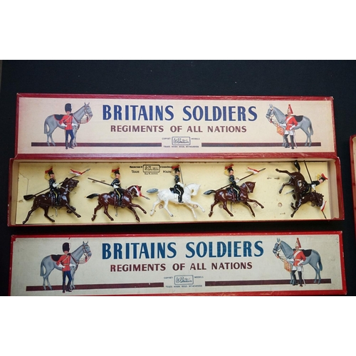 1387 - Four boxed Britains Soldiers Regiments of All Nations metal figure sets to include No 2076 12th Roya... 