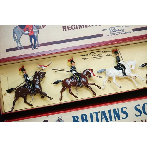 1387 - Four boxed Britains Soldiers Regiments of All Nations metal figure sets to include No 2076 12th Roya... 