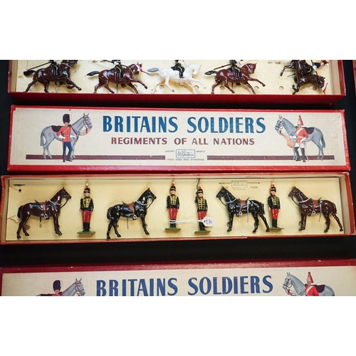 1387 - Four boxed Britains Soldiers Regiments of All Nations metal figure sets to include No 2076 12th Roya... 