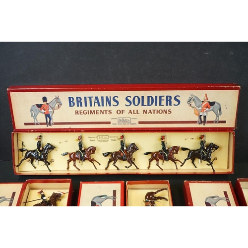 1387 - Four boxed Britains Soldiers Regiments of All Nations metal figure sets to include No 2076 12th Roya... 