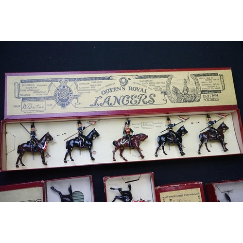 1390 - Four boxed Britains metal figure sets to include No 12 11th Hussars, No 4 2nd Lifeguards, No 24 9th ... 