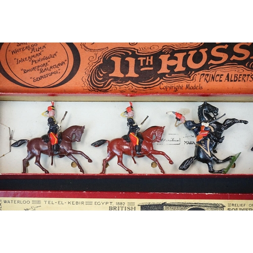 1390 - Four boxed Britains metal figure sets to include No 12 11th Hussars, No 4 2nd Lifeguards, No 24 9th ... 