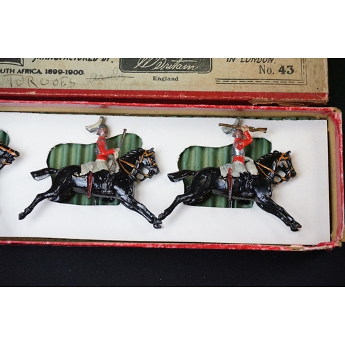 1393 - Four boxed Britains metal figure sets to include No 1537 Territorial Army Marching Slope Arms, No 19... 