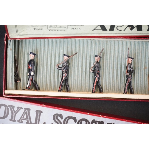 1393 - Four boxed Britains metal figure sets to include No 1537 Territorial Army Marching Slope Arms, No 19... 