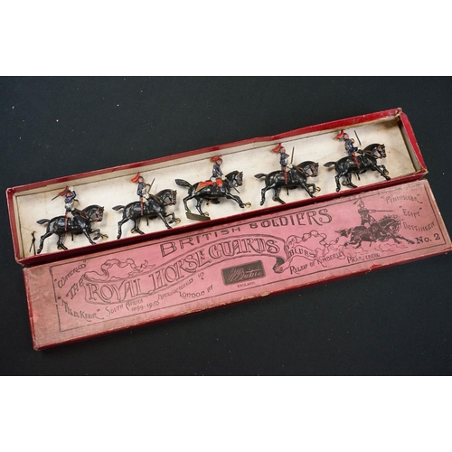 1394 - Five boxed Britains metal figure sets to include 2 x Britains Ltd (Guards & 913 West Africa Togoland... 