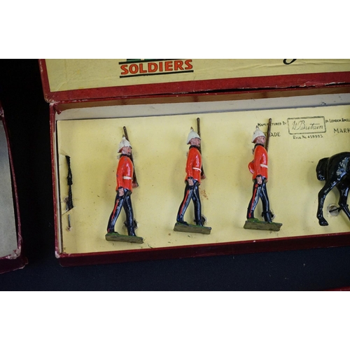 1394 - Five boxed Britains metal figure sets to include 2 x Britains Ltd (Guards & 913 West Africa Togoland... 