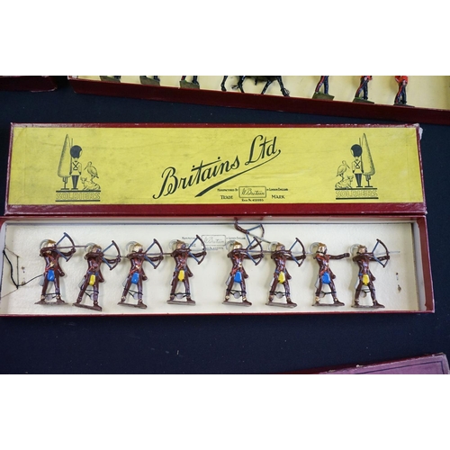 1394 - Five boxed Britains metal figure sets to include 2 x Britains Ltd (Guards & 913 West Africa Togoland... 