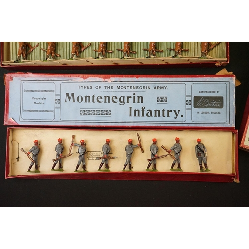 1398 - Four boxed Britains metal figure sets to include No 258 British Infantry, No 174 Montenegrin Infantr... 