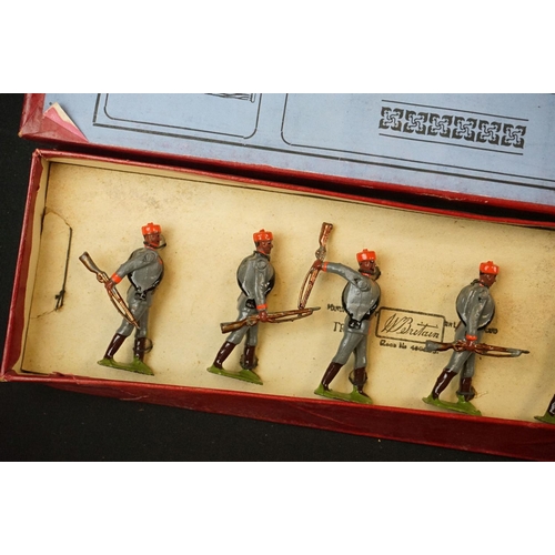 1398 - Four boxed Britains metal figure sets to include No 258 British Infantry, No 174 Montenegrin Infantr... 