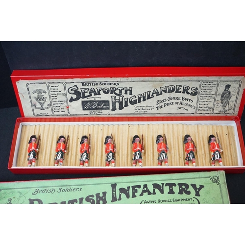 1398 - Four boxed Britains metal figure sets to include No 258 British Infantry, No 174 Montenegrin Infantr... 