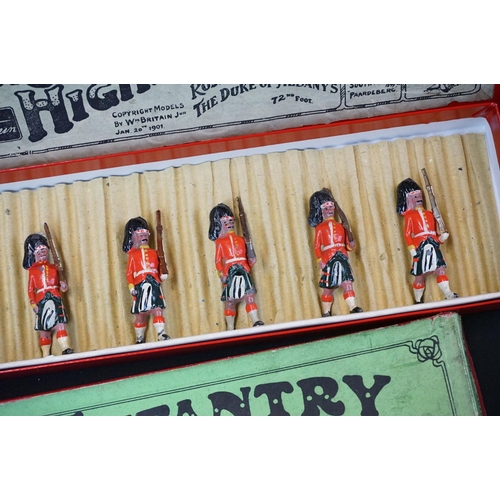 1398 - Four boxed Britains metal figure sets to include No 258 British Infantry, No 174 Montenegrin Infantr... 