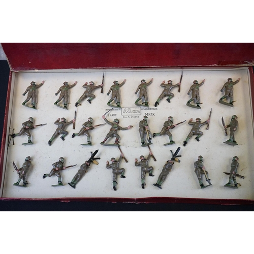 1404 - Two boxed Britains Soldiers in Action metal figure sets to include No 1614 British Infantry in Actio... 