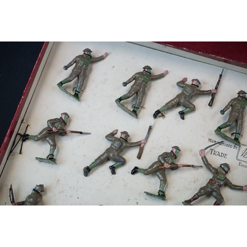 1404 - Two boxed Britains Soldiers in Action metal figure sets to include No 1614 British Infantry in Actio... 