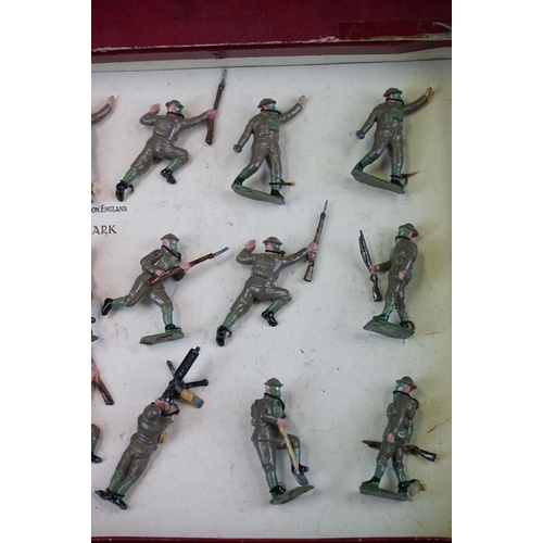 1404 - Two boxed Britains Soldiers in Action metal figure sets to include No 1614 British Infantry in Actio... 