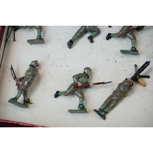 1404 - Two boxed Britains Soldiers in Action metal figure sets to include No 1614 British Infantry in Actio... 