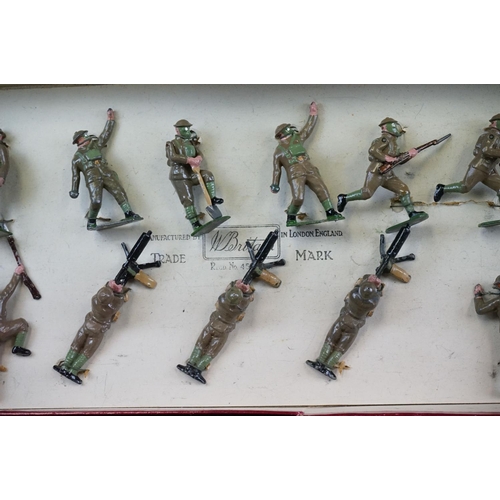 1404 - Two boxed Britains Soldiers in Action metal figure sets to include No 1614 British Infantry in Actio... 