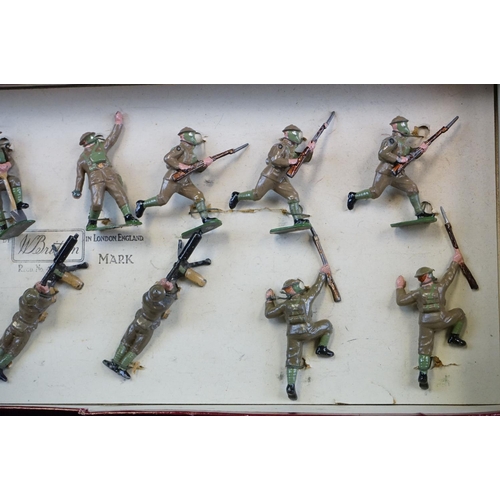 1404 - Two boxed Britains Soldiers in Action metal figure sets to include No 1614 British Infantry in Actio... 