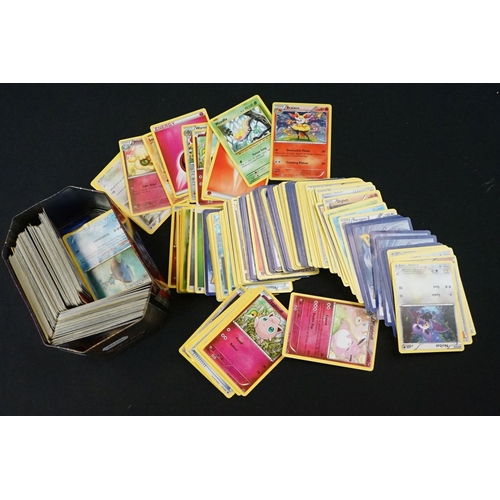 378 - Quantity of Pokémon trading cards contained within a Pokémon tin and Pokémon binder, including a sma... 