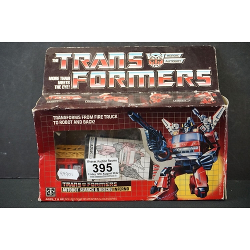 395 - Transformers - Original boxed G1 Hasbro Takara Transformers Autobot Search & Rescue Inferno Figure, ... 