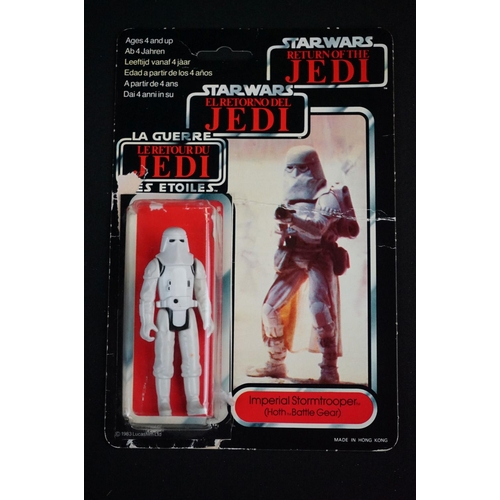 400 - Star Wars - Three original Return of the Jedi figures with backing cards and bubble, all opened, to ... 