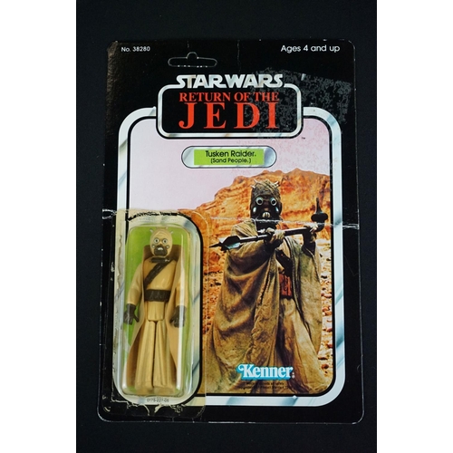 400 - Star Wars - Three original Return of the Jedi figures with backing cards and bubble, all opened, to ... 