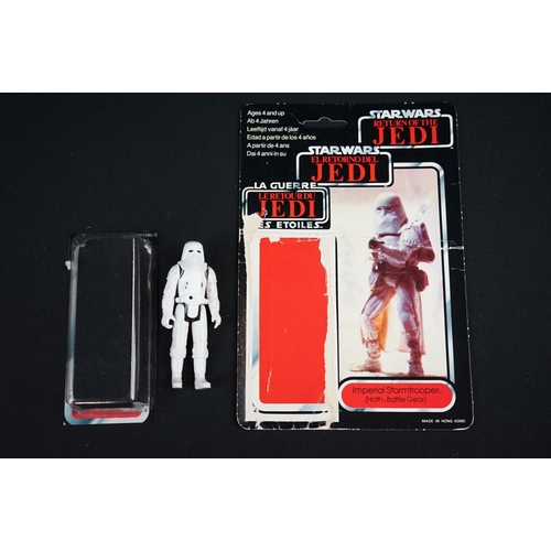 400 - Star Wars - Three original Return of the Jedi figures with backing cards and bubble, all opened, to ... 