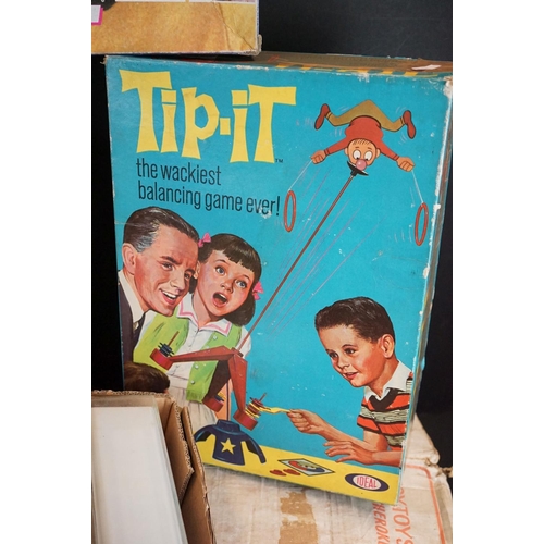 308 - Quantity of mixed vintage toys & games to include boxed Ideal Tip It, boxed Battery Operated Western... 