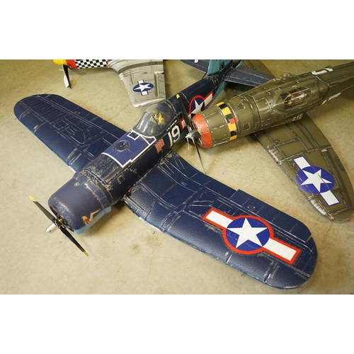 309 - Three RC WWII Fighter Planes to include Art Tech P-51D Mustang, unmarked P-47D Thunderbolt & unmarke... 